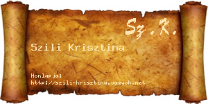 Szili Krisztina névjegykártya